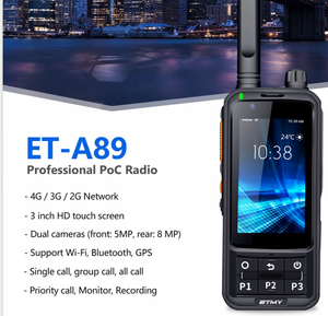 ET-A89 POC global radio walkie talkie transceiver. GPS ,<b>BLUETOOTH</b>,WIFI ' DUAL <b>CAMERA</b>,4G/3G/2G - Product Image 6