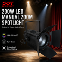 Lámpara LED Profesional de 200W con Enfoque Manual, Alto CRI, Bicolor Opcional, Refrigeración Silenciosa y Control DMX para Estudio de TV