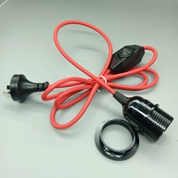 Juego de Cable Trenzado Colorido para Lámpara E27 con Enchufe AU y Interruptor de Atenuación para Lámpara Colgante DIY