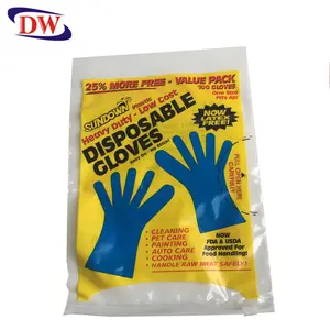 Geri dönüşüm şeffaf ldpe kaymak fermuar özel logo baskılı tek kullanımlık eldivenler ambalaj plastik torba
