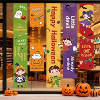 Bannières décoratives suspendues pour Halloween, lanternes citrouille, accessoires fantômes et chauves-souris, impression numérique sur panneau KT moderne, pour aménagement photo en boutique