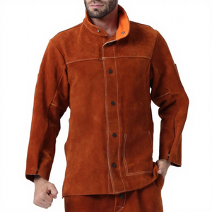 Veste de soudage en daim ignifuge à manches longues, coupe régulière, résistante à la chaleur 300 ° C - 500 ° Vêtements de sécurité C - Product Image 1