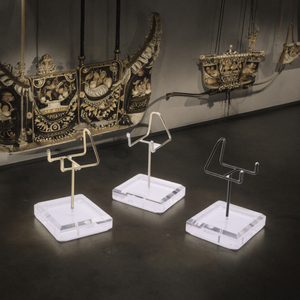 Hiện đại <span class=keywords><strong>S</strong></span> Acrylic chủ kim loại khoáng <span class=keywords><strong>s</strong></span>ản hiển thị đứng cho tinh thể đá mã não đá hóa thạch san hô hiển thị giá làm từ PMMA - Product Image 2