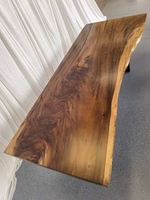 Plateau de table en bois naturel à bords bruts, haute qualité, rustique, pour table à manger, meubles en bois