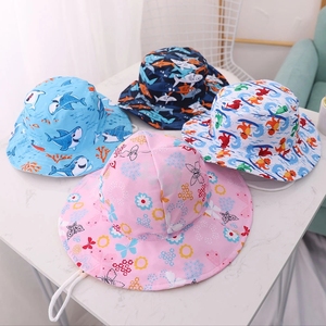 2023 été enfant en bas âge bébé enfants large bord Panama seau plage soleil chapeaux dessin animé dinosaure imprimé Animal bébé garçons filles seau <span class=keywords><strong>chapeau</strong></span> - Product Image 4