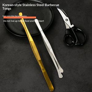 304 Paslanmaz Çelik Barbekü Yiyecek Maşası Kaymaz Yüksek Sıcaklık Dayanımı 25cm/30cm Uzunluk Biftek Pişirme Izgara Buz Maşası - Product Image 3