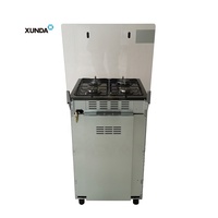 Cuisinière à Gaz Professionnelle Xunda 50x50 cm avec Four Combiné, 4 Brûleurs et Gril