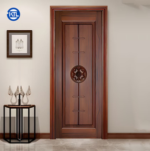Look Porte d'entrée avec design en demi-verre-Porte intérieure/extérieure à noyau solide pour maison, villa, appartement-Style chaleureux et naturel - Product Image 1