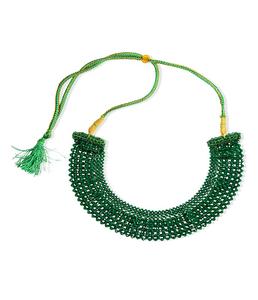 สร้อยคอทำมือประดับลูกปัดสีเขียวสำหรับผู้หญิง สไตล์โบฮีเมียน เครื่องประดับแนวชาติพันธุ์ เหมาะสำหรับงานเทศกาลและงานปาร์ตี้ - Product Image 1