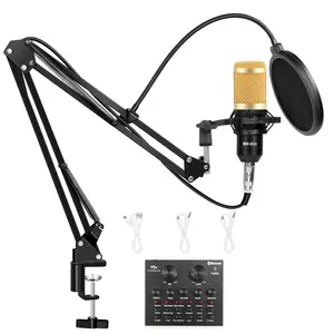 BM800 bm 800 Studio Condenser Microphone Kits V8 Sound Card Set For Webcast Live Studio Recording Singing Broadcasting bm-800