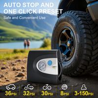 Portable 12V ABS Material Tire Inflator Air Pump Built-in Pressure Gauge Fast Inflate for Car SUV Motorcycle Tire Maintenance