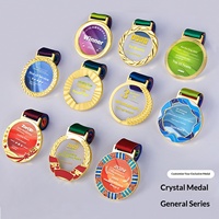 Médaille de récompense en verre cristal personnalisée pour les compétitions sportives des étudiants : basketball, football, marathon, plaque d'honneur