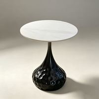 Table basse/table d'appoint ronde en marbre/pierre frittée, style artistique moderne et créatif, taille personnalisable, pour salon domestique