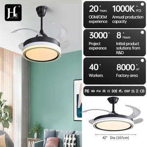 Lámpara de Techo Moderna con Ventilador LED, Retráctil, con Control Remoto, Silenciosa, 6 Velocidades, para Hogar y Restaurante - Product Image 3