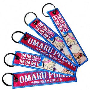 Stock Cartoon Dog <b>Keychain</b> Polyester Fabric Silk Screen Printing Double Sided Luggage Tag <b>Anime</b> Embroidery Promotional Gift - Product Image 6