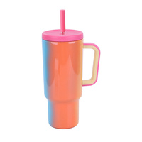 Gobelet isotherme Meoky en acier inoxydable de 40 oz avec poignée, 100 % étanche, maintien thermique de 6 à 12 heures, design moderne pour femmes - Voiture/Bureau/Voyage