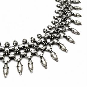 Traditional <b>Oxidized</b> Silver Statement Necklace for Women - Product Image 3