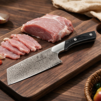 Ensemble de couteaux de chef en acier Damas forgé à la main avec logo personnalisé, 5 pièces, ensemble de couteaux à viande en acier 5CR15Mov pour la cuisine