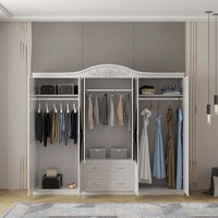Offre Spéciale armoire murale moderne à 6 portes, grande armoire pour enfants, 3 mètres de long, en bois blanc, en plastique pour chambre à coucher