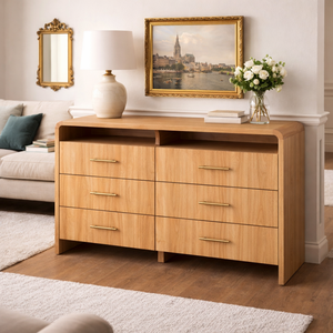 RIVEO RANGE Collection Wooden Home Furniture Wholesale Price Solid Wood Dresser 6 Drawers Wood Bedroom Cabinet Storage - Product Image 6