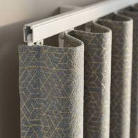 Rideaux en tissu sur mesure de style moderne, plis en S, plis ondulés, pour villa, résidence privée, projet de rénovation de maison