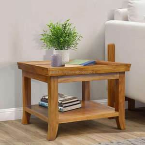Customized color teak wood <b>square</b> coffee <b>table</b>, blending solid craftsmanship and modern design to elevate your living room - Product Image 2