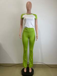 ชุดเสื้อผ้า2ชิ้นสำหรับผู้หญิงชุดใส่อยู่บ้านแขนสั้นผ้านุ่มปักโลโก้ได้ตามต้องการ - Product Image 4