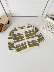 Wholesale Newborn Baby Clothing 2 Piece <b>Sets</b> Striped Cardigan <b>Sweater</b> Knit Pant Kids Clothes Romper Baby Products - Product Image 3