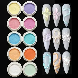 10 boîtes de poudre à ongles nacrée chromée, pigment irisé effet aurore, paillettes pour nail art, poussière à frotter, décorations pour ongles, maquillage, manucure - Product Image 4