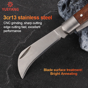 Yueyang đôi lưỡi ghép dao rắn gỗ xử lý thẳng lưỡi Trọng lượng nhẹ cầm tay bền cắt tỉa Gấp Cắm Trại dao - Product Image 3