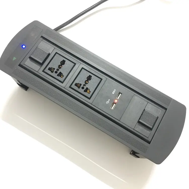 Mobilya güç evrensel güç çıkışı motorlu flip up kablo bağlantı kutusu soket toplantı odası için