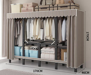 <span class=keywords><strong>Armario</strong></span> Plegable para Sala de Estar, Estantes de Acero Extraíbles con Cubierta de Tela Estampada Ecológica, Fábrica de Armarios - Product Image 5