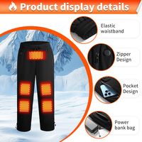 Pantalon chauffant rechargeable à 8 zones, pantalon chauffant électrique imperméable et coupe-vent pour le ski et la chasse