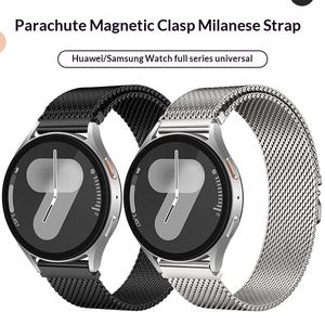 Correa Magnética Milanesa Lionorm para Samsung Galaxy <span class=keywords><strong>Watch</strong></span> 7 y <span class=keywords><strong>Huawei</strong></span> <span class=keywords><strong>Watch</strong></span> GT 4/5/6, Hebilla <span class=keywords><strong>de</strong></span> Paracaídas, Correa <span class=keywords><strong>de</strong></span> Metal para Reloj - Product Image 5