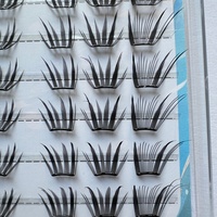 Faux cils réutilisables semi-artisanaux en fibres synthétiques auto-adhésifs, effet queue de renard, racine fine et naturelle, 12 rangées, doux et naturels