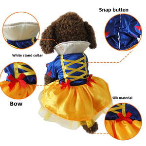 Disfraz de Perro con Temática de Blancanieves para Halloween, Adecuado para Perros Pequeños Tipo Poodle o Schnauzer. Adecuado para Todas las Estaciones. - Product Image 3