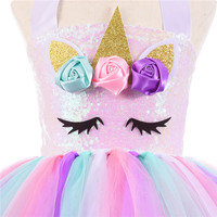Robe LED de Haute Qualité, Robe Lumineuse Princesse, Jupe Tutu Fille, Costume Licorne Lumineux LED