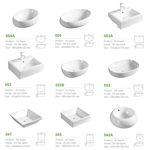Lavabo de Cerámica Moderno para Hotel, Redondo, de Pared Gruesa, <span class=keywords><strong>Superficie</strong></span> Lisa y Brillante, Resistente a las Manchas Amarillas, Lavabo de Encimera - Product Image 5
