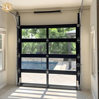 Porte de garage en aluminium de style moderne, simple, avec volet roulant en verre, pour villa, étanche, finition usine, vente en gros