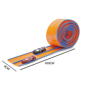 Nuevo producto, Riel de plástico de pista Flexible de 4,5 metros con 2 coches de aleación, múltiples ocasiones para jugar, el mejor regalo para niños - Product Image 1