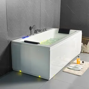थोक सफेद बाथटब एलईडी ऐक्रेलिक व्हर्लपूल हॉट टब जकूजी बाथटबैंड स्नान मालिश आधुनिक बाथटब स्पा इनडोर शॉवर के साथ