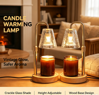 Lampe chauffe-bougie (lot de 2) avec minuterie et variateur d'intensité, hauteur réglable