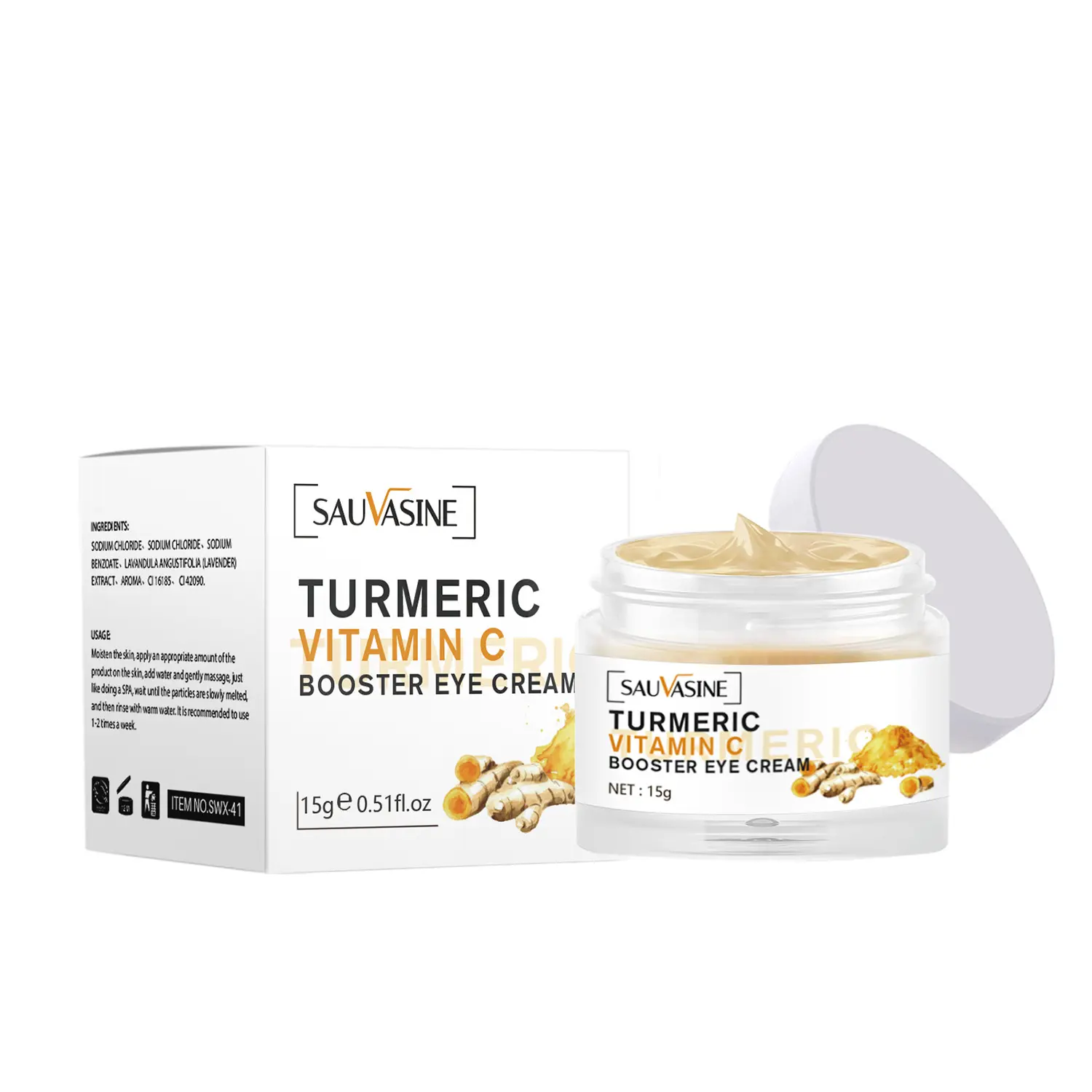 Creme anti-rugas para olhos com vitamina C a cúrcuma, melhora a circulação e inchaço, ilumina linhas finas, remove bolsas e olhos escuros