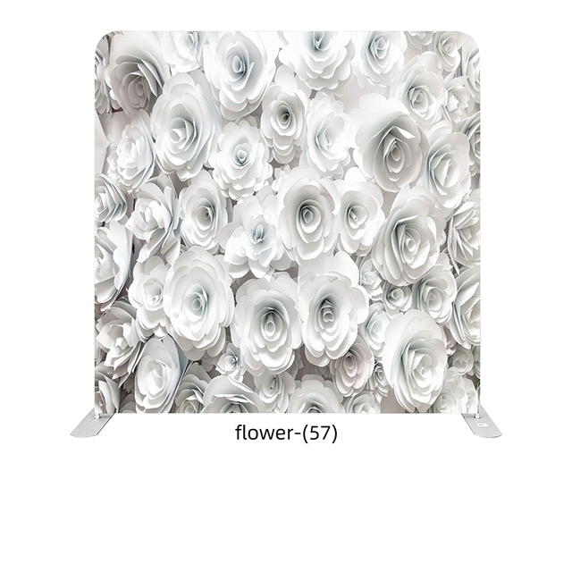 Custom 8ft Flower Printing Backdrop Studio Tension Fabric Backdrop Stand Photo Booth Backdrop for Exhibitions Display