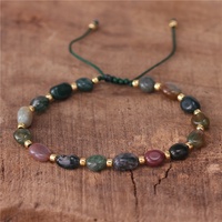 Bracelets simples en pierre naturelle brute amazonite, style bohème, ajustables, bijoux tibétains pour femmes, livraison directe