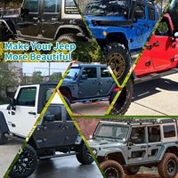 Kit de 16 vis en acier noir mat avec bagues Dacromet pour charnières de portières (4 portes) pour Jeep Wrangler JK Rubicon Sahara 2007-2018