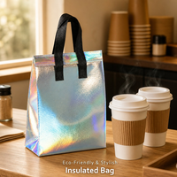 Sac isotherme pour la livraison de nourriture, non tissé, thermique, logo personnalisé, écologique, recyclable, élégant, pour les plats à emporter, café, bar, hôtel