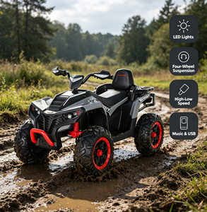 WDKKL908 Auto Elettrica a Quattro Ruote per Bambini con 12 Batterie, Telecomando e MP3 - Regalo di Compleanno per Bambini 5-13 <span class=keywords><strong>Anni</strong></span> - Product Image 1