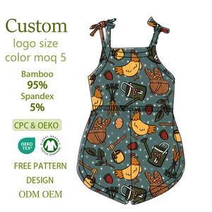 Nuevos Conjuntos de Mamelucos de Bambú Viscosa para Bebé con Estampado Estilo Rural CPC - Product Image 1