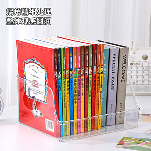 Transparent Desktop Book Storage <b>Box</b> Integrated Plastic Organizer For Desk Bookends With No Lid Solid Color X 46 - Product Image 4